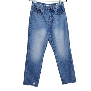 Good American Cropped Straight Leg Jeans Size 4 Good American Distressed Denim